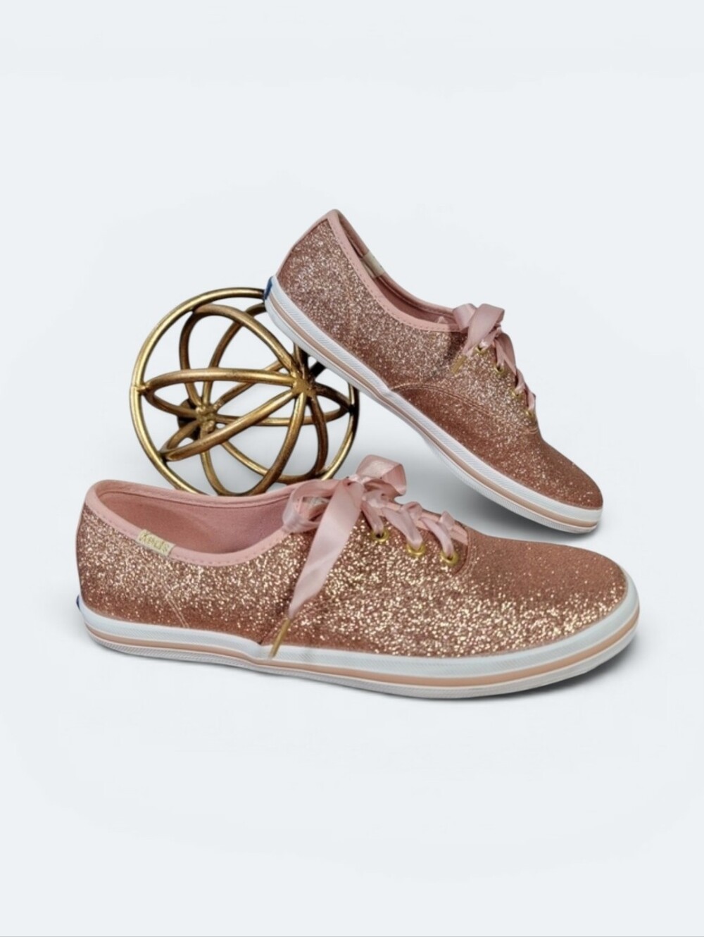 Keds x Kate Spade Champion Glitter Sneakers in Pink / Rose Gold Size 5